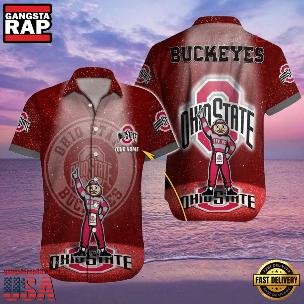 NCAA Custom Name Ohio State Buckeyes Hawaiian Shirt For Men And Women