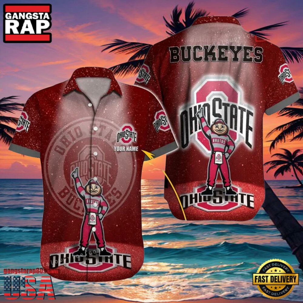 NCAA Custom Name Ohio State Buckeyes Hawaiian Shirt For Men And Women NCAA Custom Name Ohio State Buckeyes Hawaiian Shirt For Men And Women