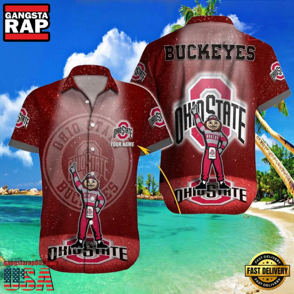 NCAA Custom Name Ohio State Buckeyes Hawaiian Shirt For Men And Women