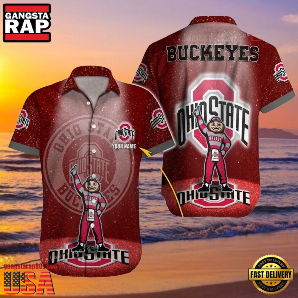NCAA Custom Name Ohio State Buckeyes Hawaiian Shirt For Men And Women NCAA Custom Name Ohio State Buckeyes Hawaiian Shirt For Men And Women