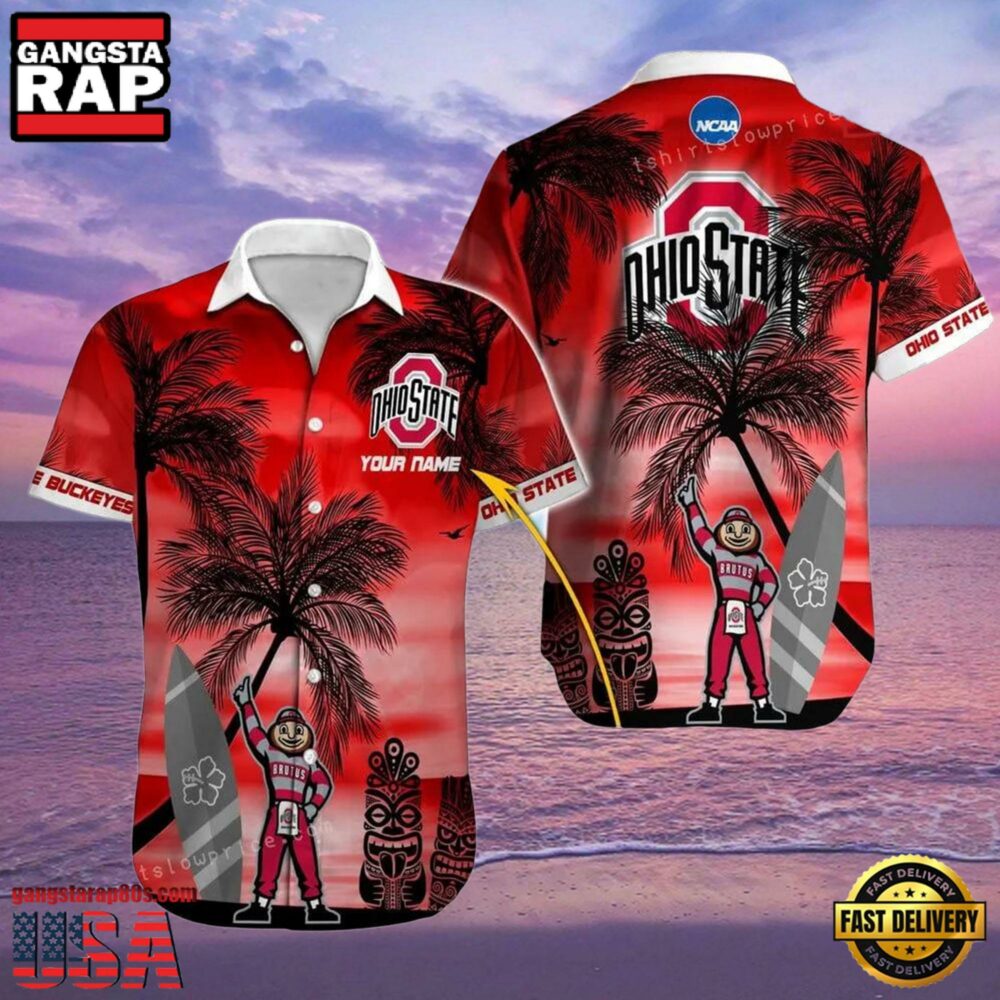 NCAA Custom Name Ohio State Buckeyes Hawaiian Shirt Man