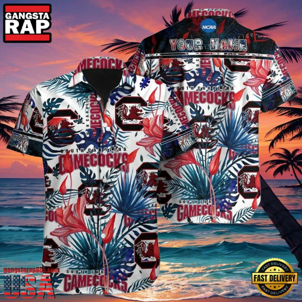 NCAA Custom Name South Carolina Gamecocks Hawaiian Shirt Man NCAA Custom Name South Carolina Gamecocks Hawaiian Shirt Man