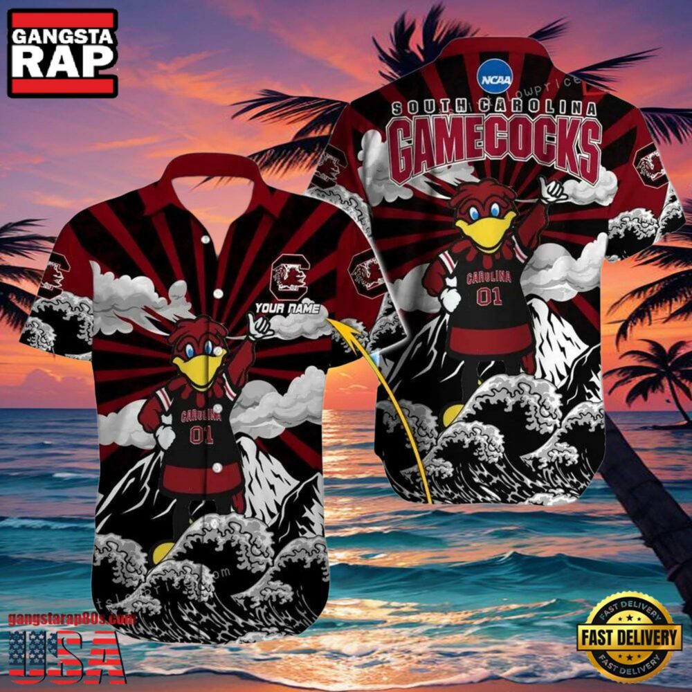 NCAA Custom Name South Carolina Gamecocks Hawaiian Shirt Outfit NCAA Custom Name South Carolina Gamecocks Hawaiian Shirt Outfit