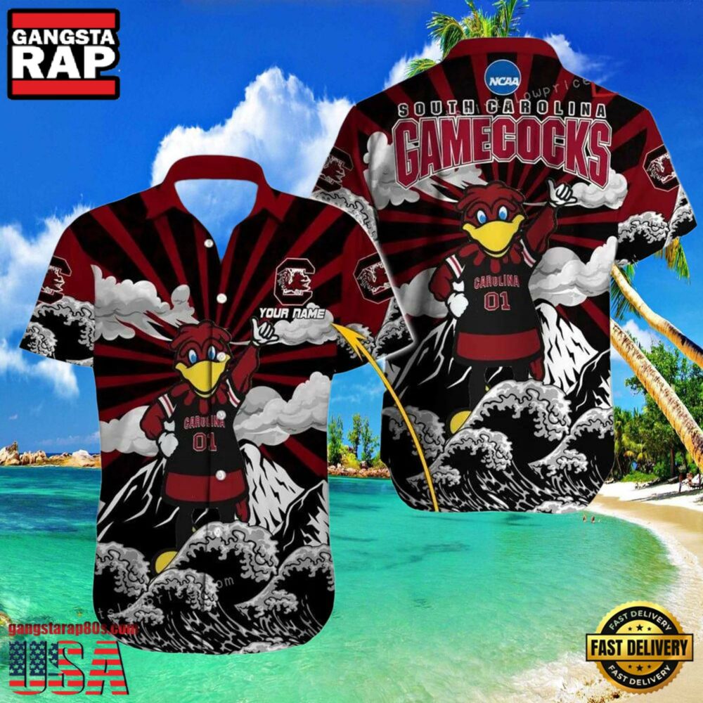 NCAA Custom Name South Carolina Gamecocks Hawaiian Shirt Outfit