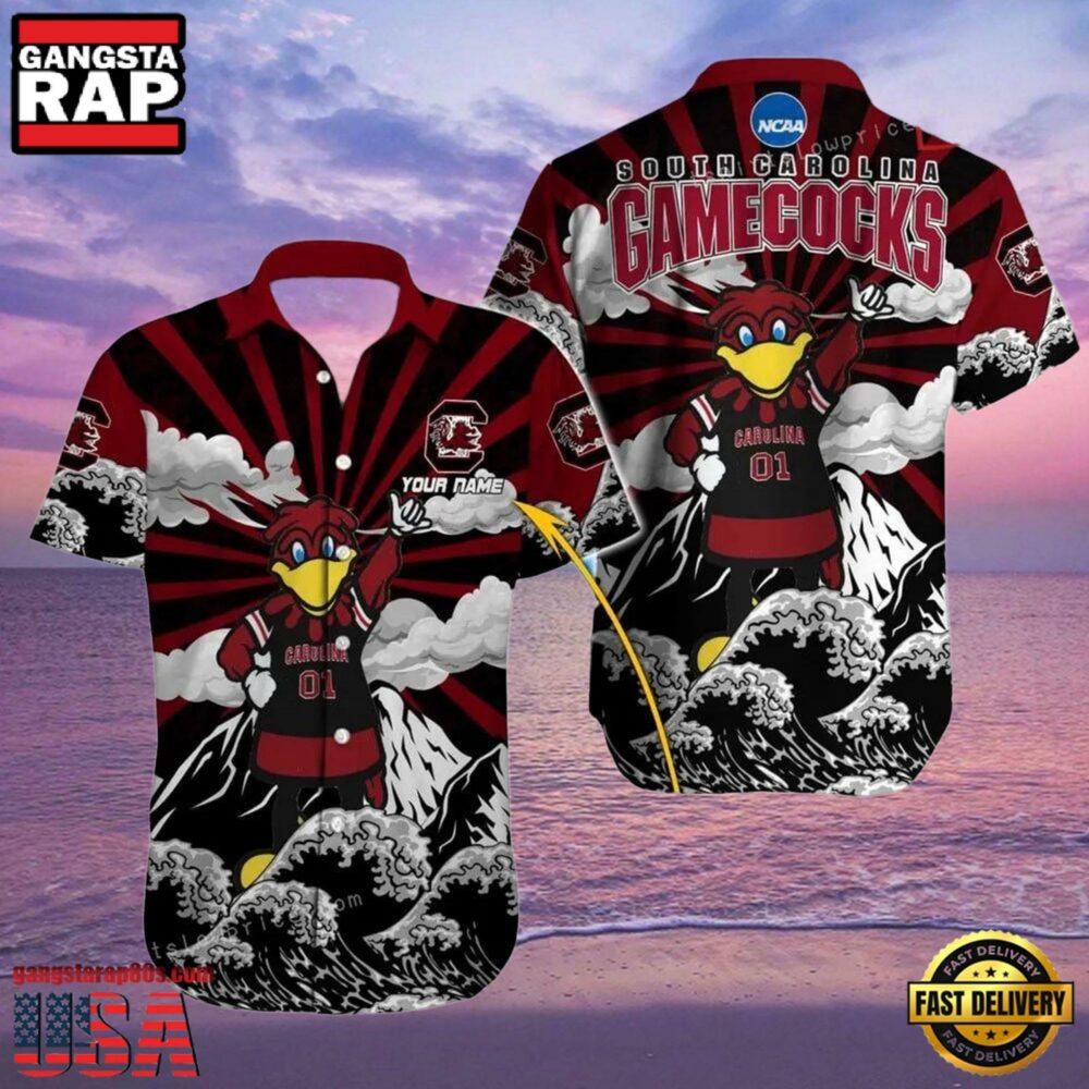 NCAA Custom Name South Carolina Gamecocks Hawaiian Shirt Outfit