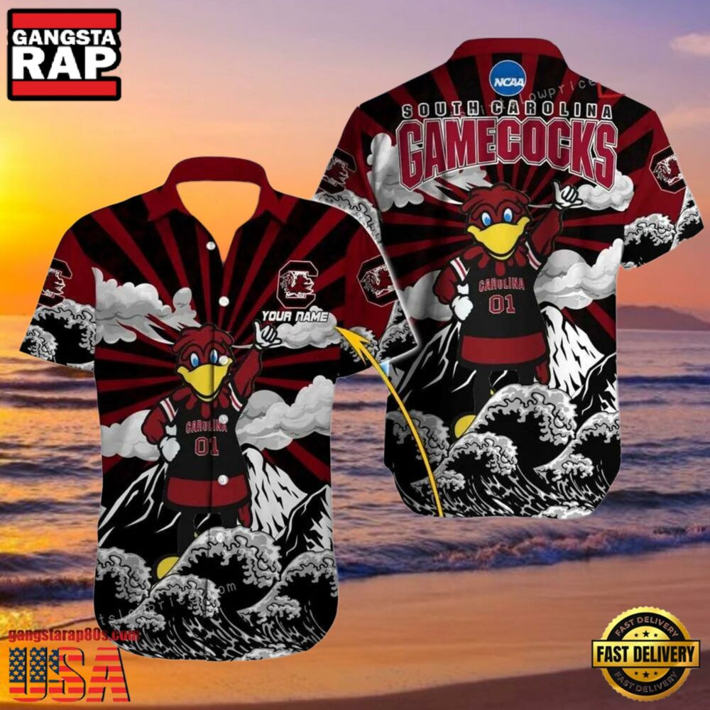 NCAA Custom Name South Carolina Gamecocks Hawaiian Shirt Outfit NCAA Custom Name South Carolina Gamecocks Hawaiian Shirt Outfit