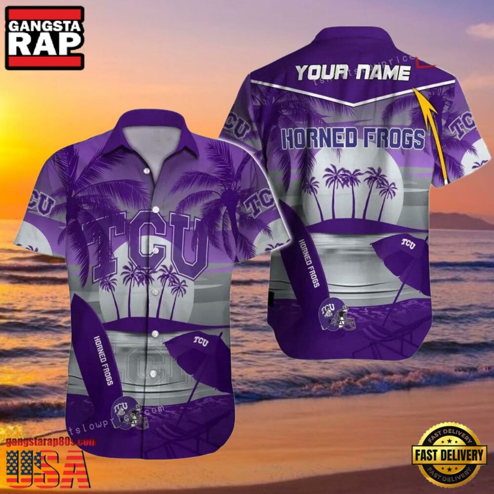 NCAA Custom Name Tcu Horned Frogs Hawaiian Shirt Cheap NCAA Custom Name Tcu Horned Frogs Hawaiian Shirt Cheap