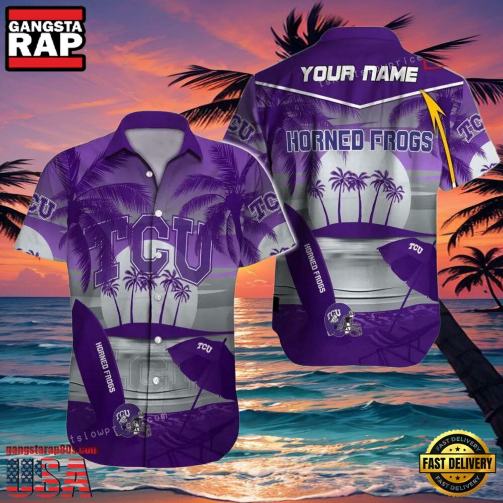 NCAA Custom Name Tcu Horned Frogs Hawaiian Shirt Cheap NCAA Custom Name Tcu Horned Frogs Hawaiian Shirt Cheap