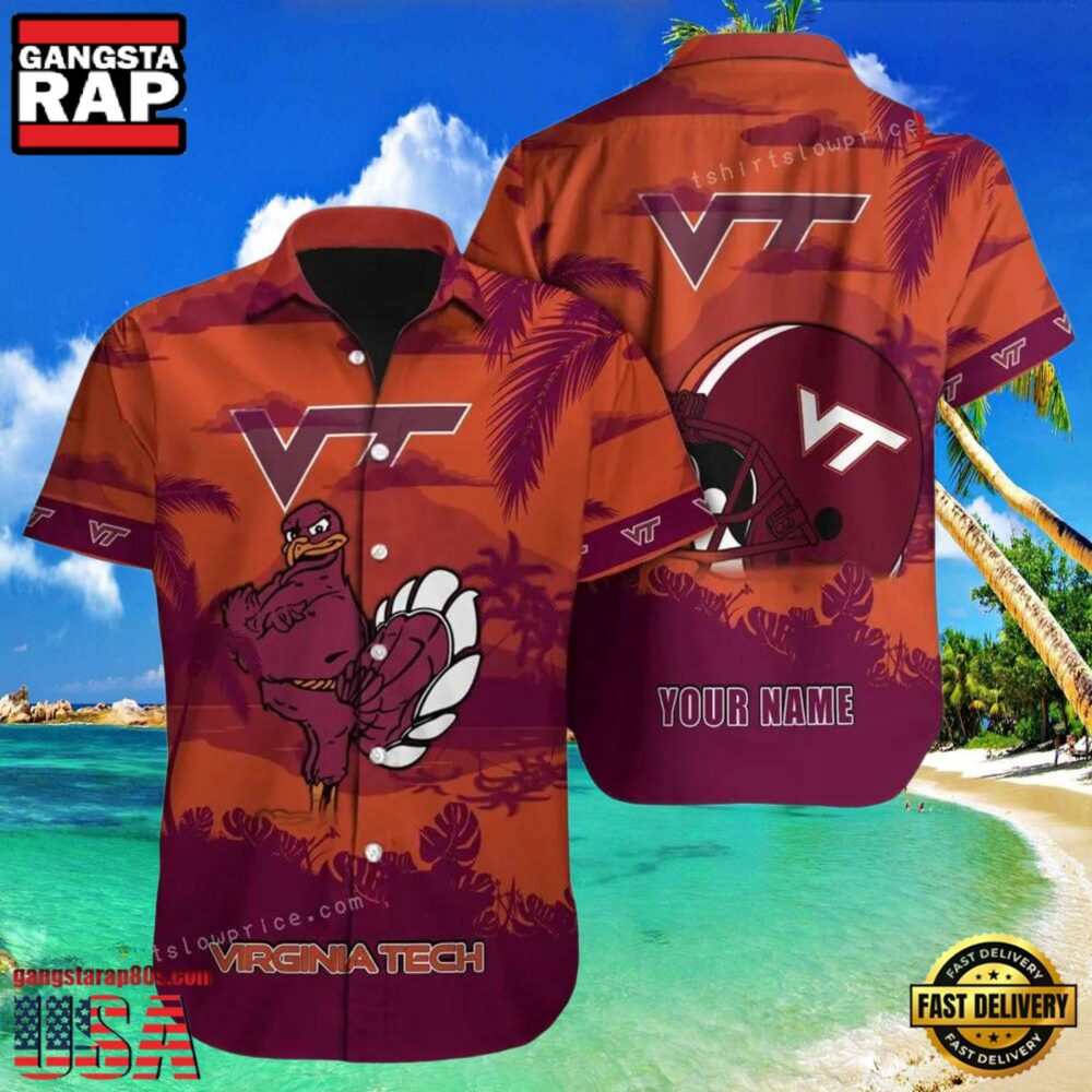 NCAA Custom Name Virginia Tech Hokies Hawaiian Shirt Cheap For Men Women