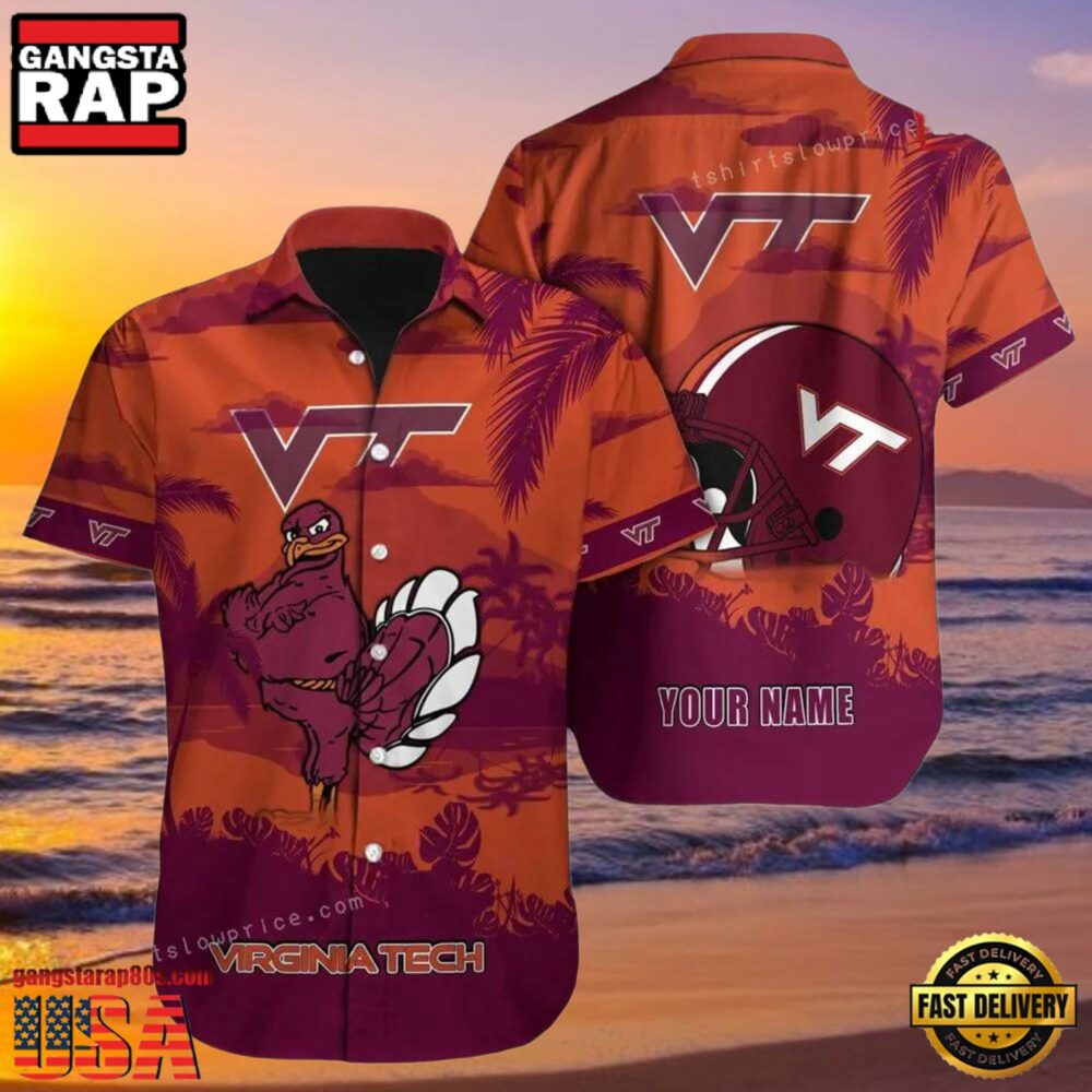 NCAA Custom Name Virginia Tech Hokies Hawaiian Shirt Cheap For Men Women NCAA Custom Name Virginia Tech Hokies Hawaiian Shirt Cheap For Men Women