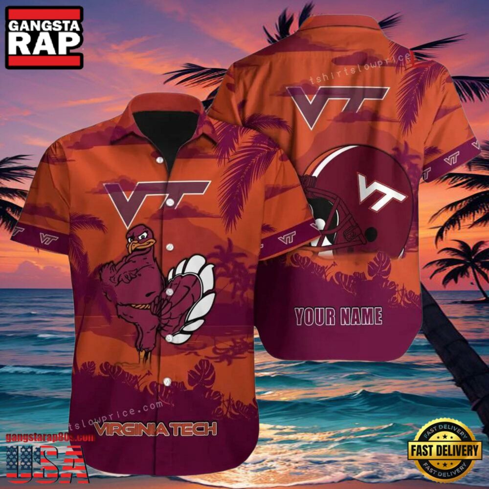 NCAA Custom Name Virginia Tech Hokies Hawaiian Shirt Cheap For Men Women NCAA Custom Name Virginia Tech Hokies Hawaiian Shirt Cheap For Men Women
