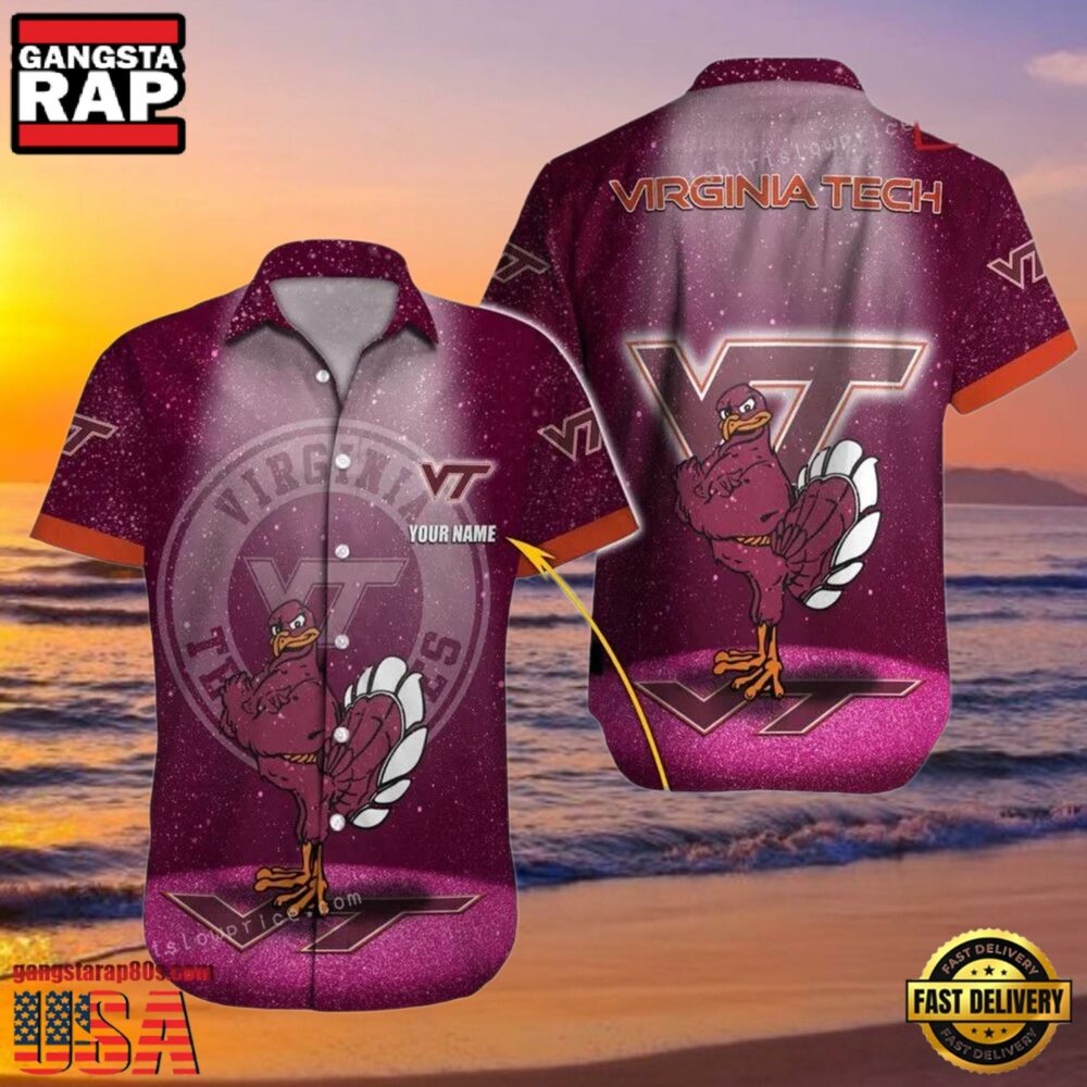 NCAA Custom Name Virginia Tech Hokies Hawaiian Shirt For Men And Women NCAA Custom Name Virginia Tech Hokies Hawaiian Shirt For Men And Women