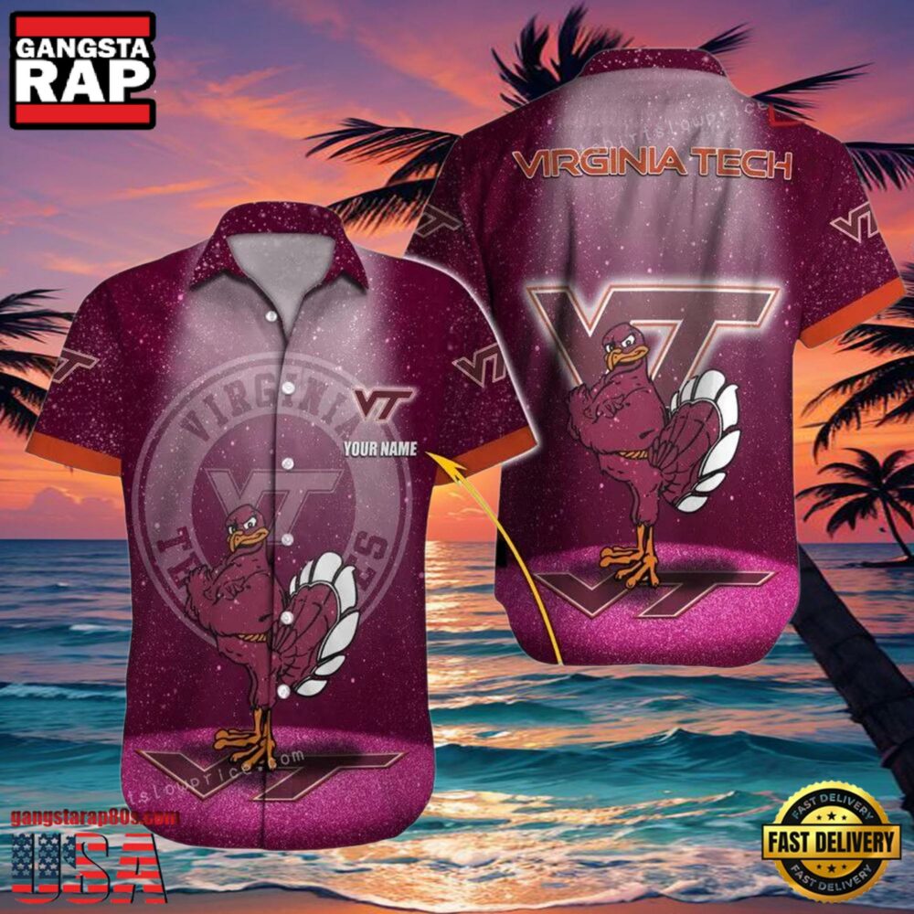 NCAA Custom Name Virginia Tech Hokies Hawaiian Shirt For Men And Women NCAA Custom Name Virginia Tech Hokies Hawaiian Shirt For Men And Women