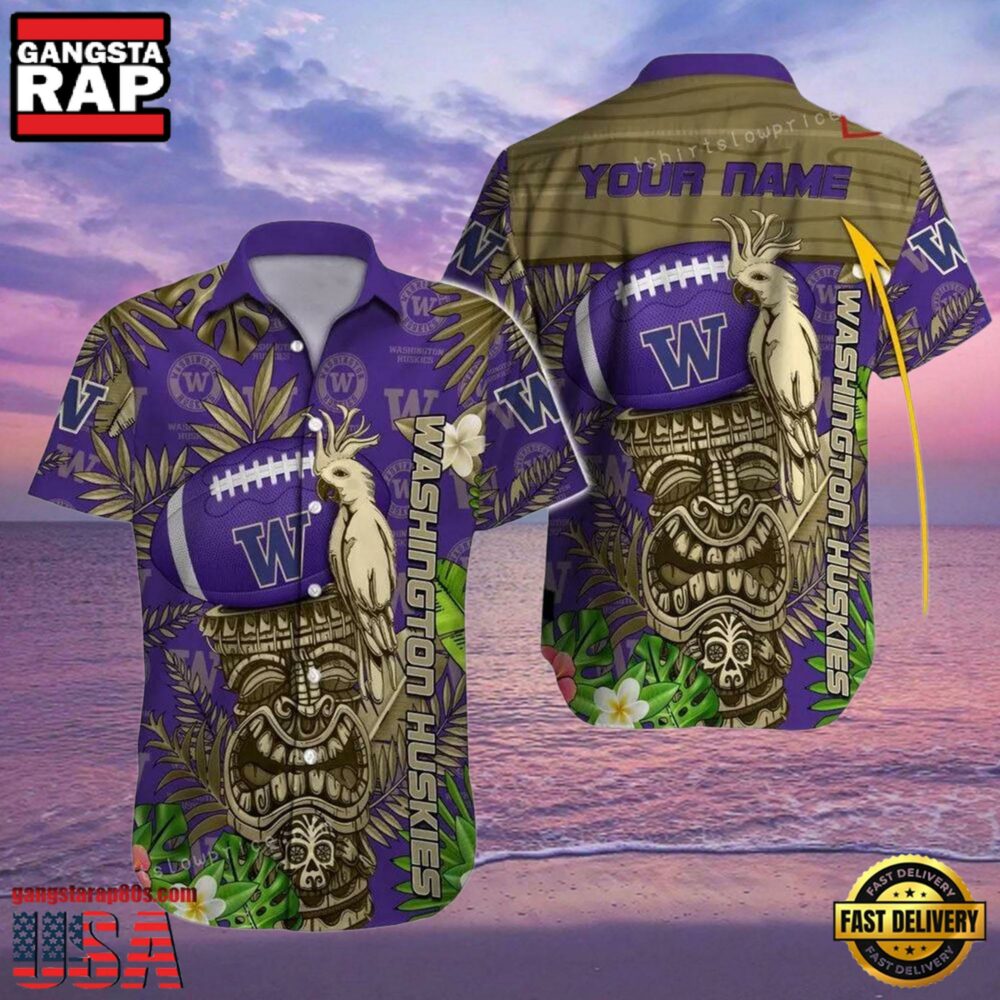 NCAA Custom Name Washington Huskies Hawaiian Shirt Cheap For Mens Womens