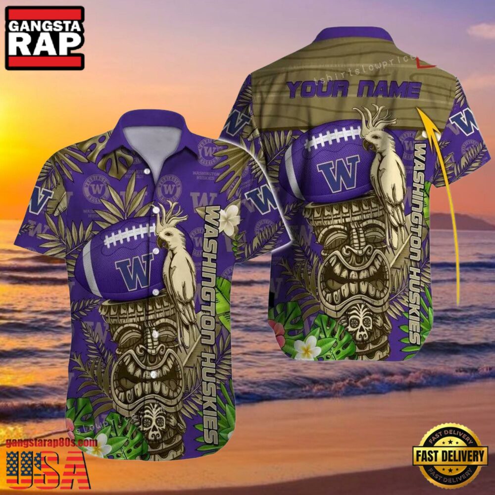NCAA Custom Name Washington Huskies Hawaiian Shirt Cheap For Mens Womens NCAA Custom Name Washington Huskies Hawaiian Shirt Cheap For Mens Womens