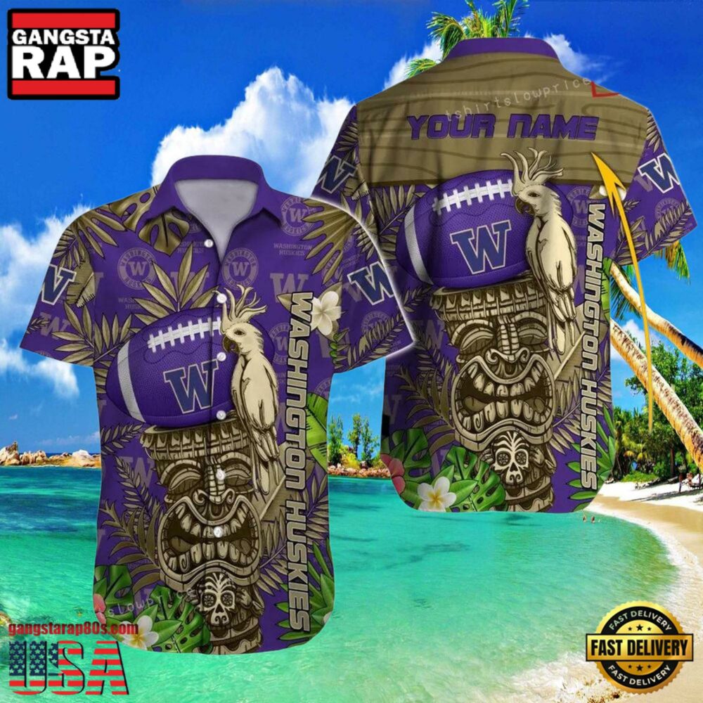 NCAA Custom Name Washington Huskies Hawaiian Shirt Cheap For Mens Womens