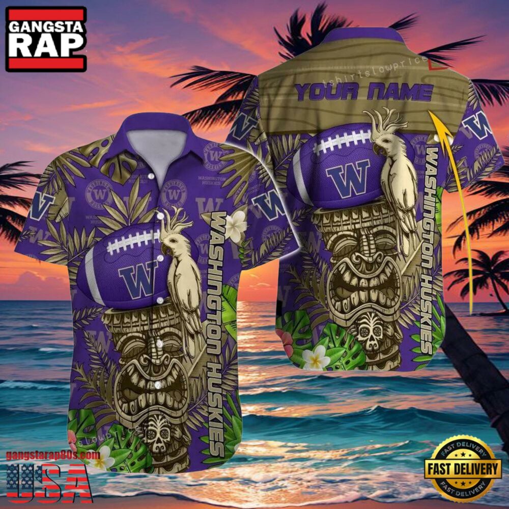 NCAA Custom Name Washington Huskies Hawaiian Shirt Cheap For Mens Womens NCAA Custom Name Washington Huskies Hawaiian Shirt Cheap For Mens Womens