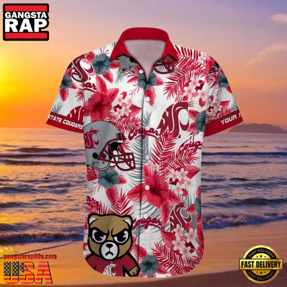 NCAA Custom Name Washington State Cougars Hawaiian Shirt Aloha Hawaiian Shirt NCAA Custom Name Washington State Cougars Hawaiian Shirt Aloha Hawaiian Shirt