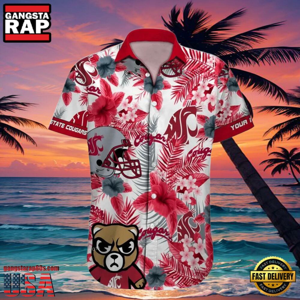 NCAA Custom Name Washington State Cougars Hawaiian Shirt Aloha Hawaiian Shirt NCAA Custom Name Washington State Cougars Hawaiian Shirt Aloha Hawaiian Shirt