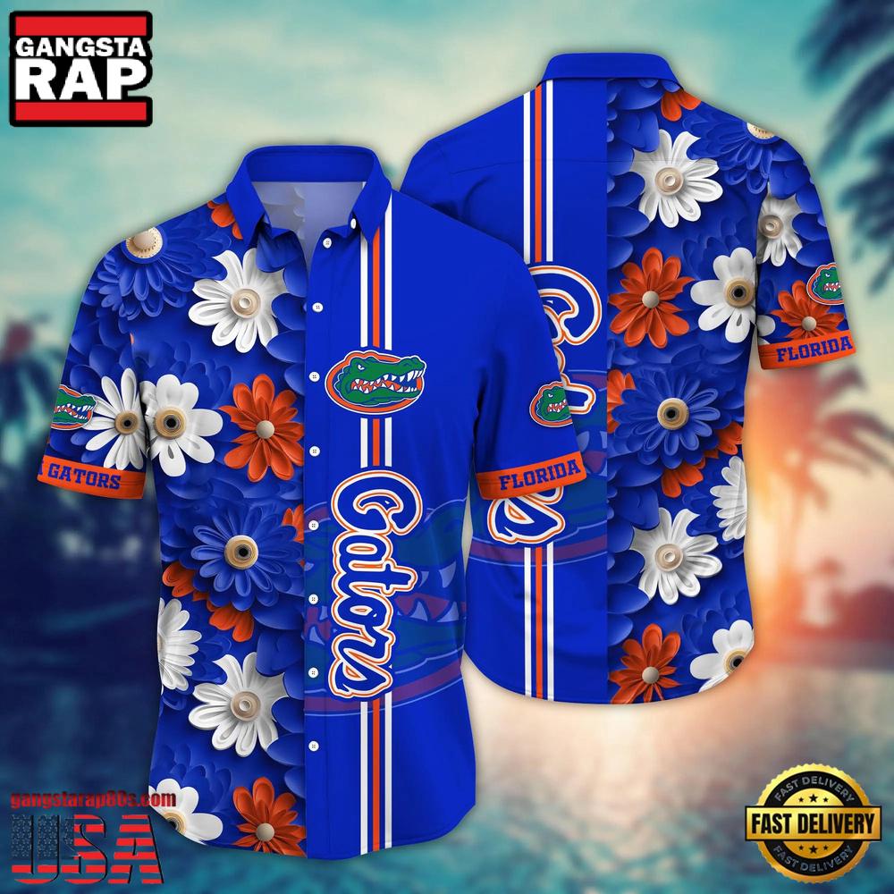 NCAA Florida Gators Flower Summer Aloha Button Hawaiian Shirt