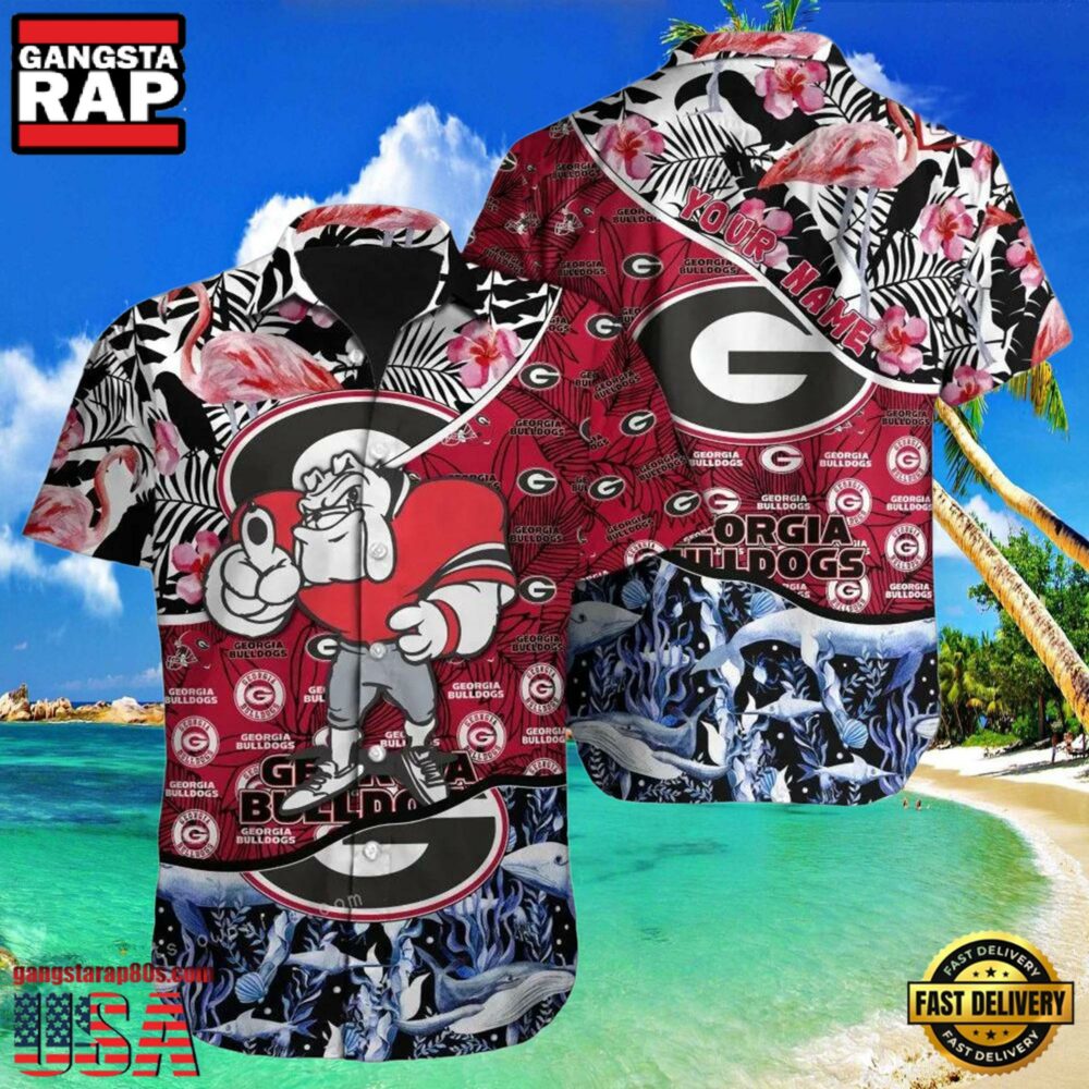 NCAA Georgia Bulldogs 3D Print Custom Name Cheap Hawaiian Shirt