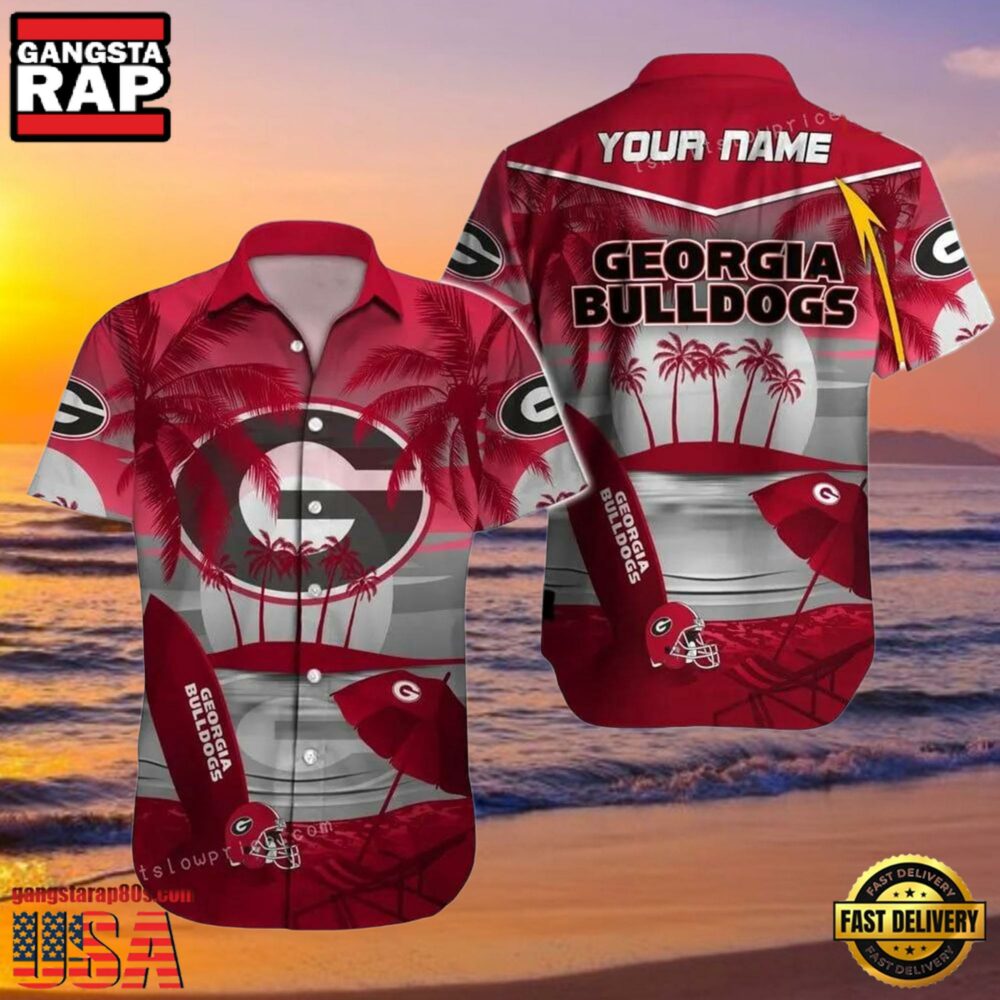 NCAA Georgia Bulldogs Custom Name Hawaiian Shirt Cheap NCAA Georgia Bulldogs Custom Name Hawaiian Shirt Cheap