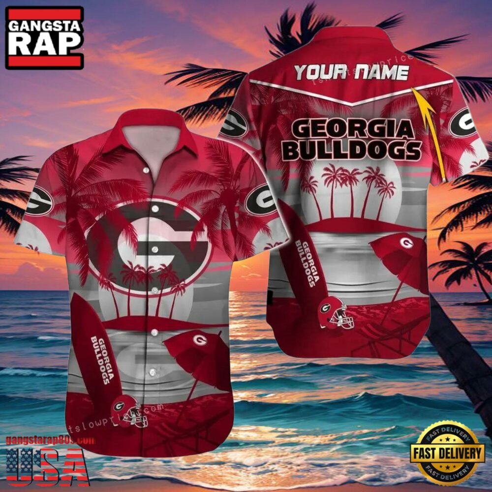 NCAA Georgia Bulldogs Custom Name Hawaiian Shirt Cheap NCAA Georgia Bulldogs Custom Name Hawaiian Shirt Cheap