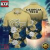NCAA Georgia Tech Yellow Jackets Flower Tropical Summer Beach Hawaiian Shirt