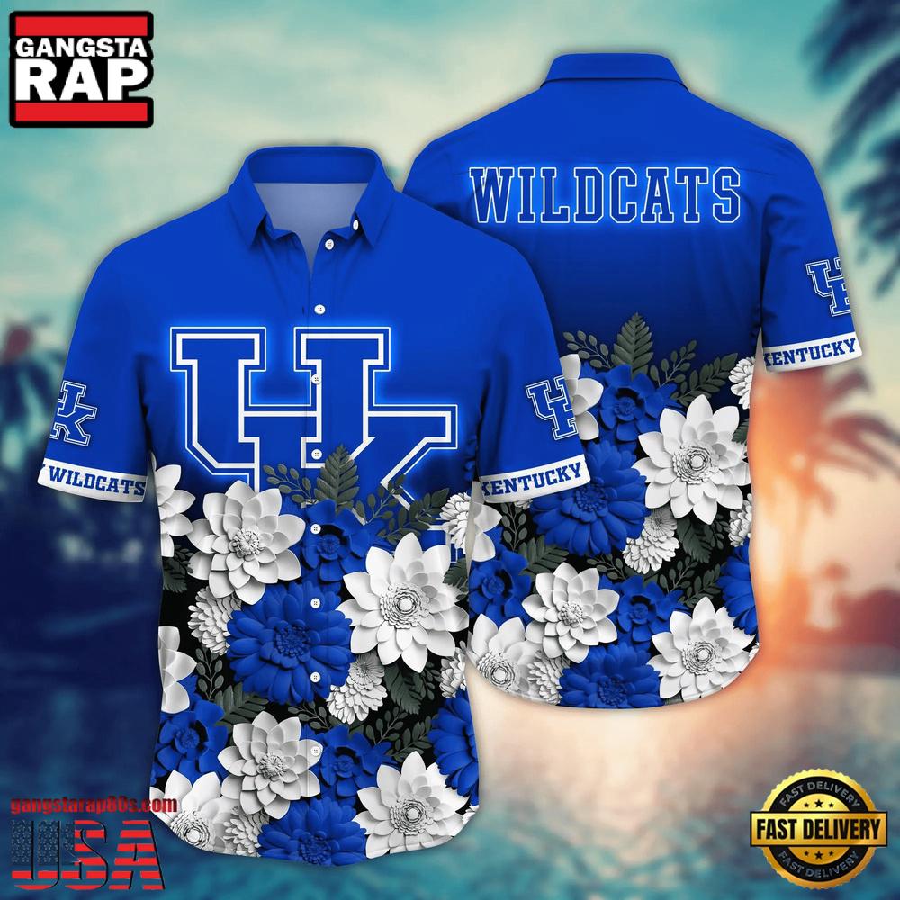 NCAA Kentucky Wildcats Flower Tropical Summer Beach Hawaiian Shirt