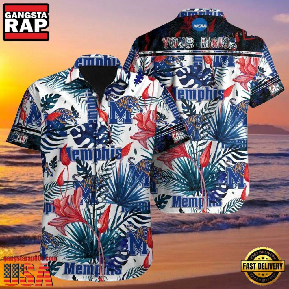 NCAA Memphis Tigers Custom Name Aloha Hawaii Shirt NCAA Memphis Tigers Custom Name Aloha Hawaii Shirt