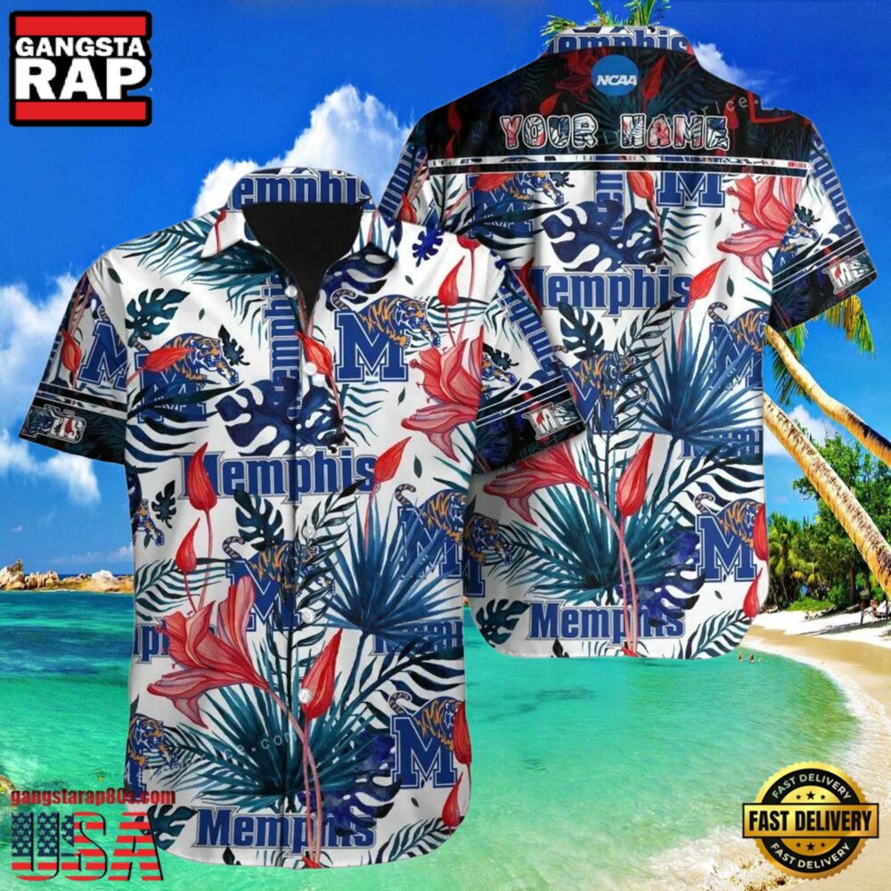 NCAA Memphis Tigers Custom Name Aloha Hawaii Shirt