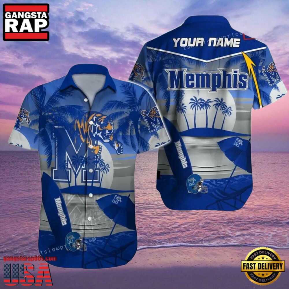 NCAA Memphis Tigers Custom Name Aloha Hawaiian Shirts