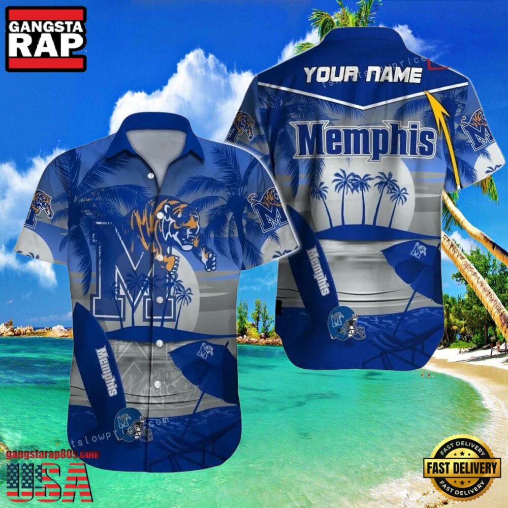 NCAA Memphis Tigers Custom Name Aloha Hawaiian Shirts