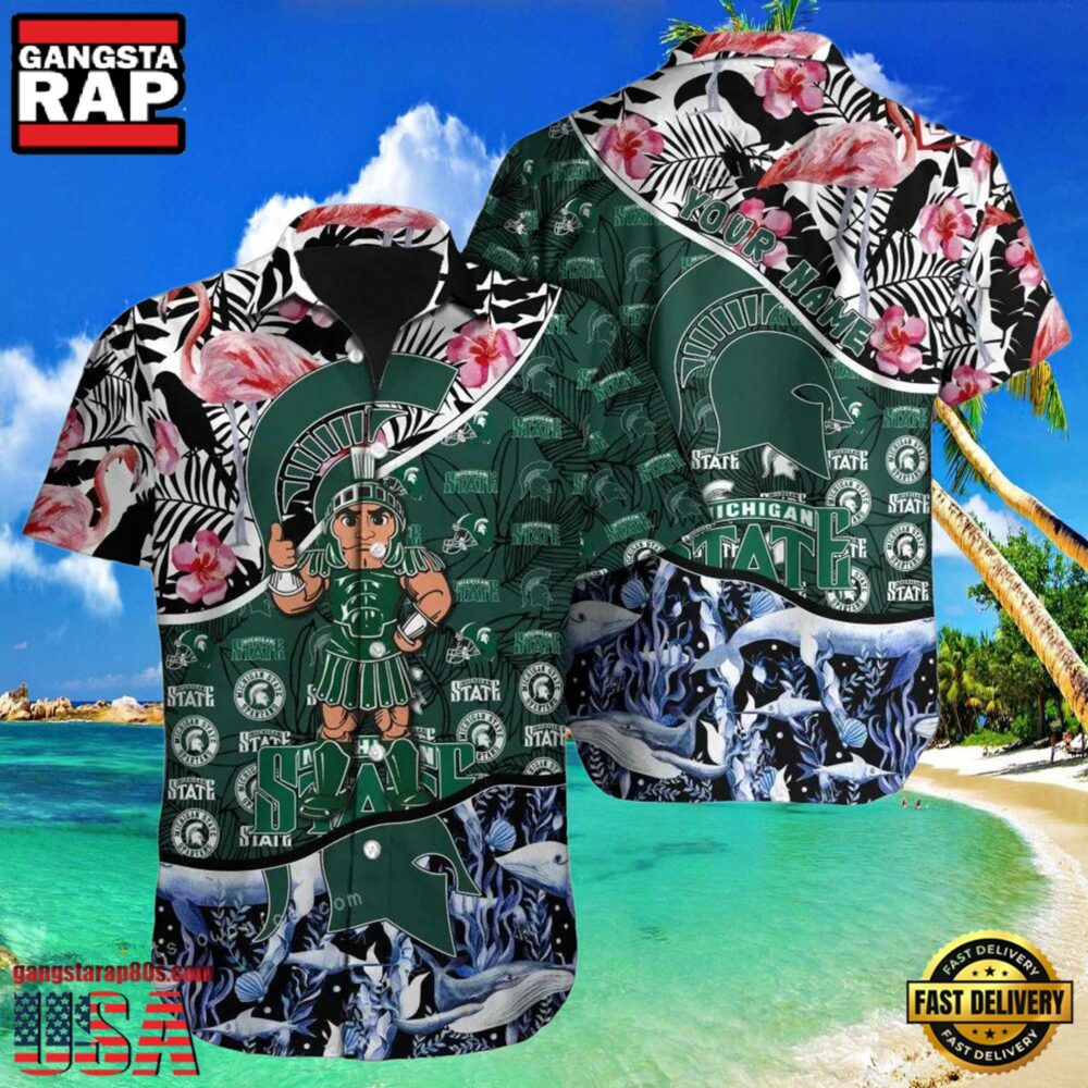 NCAA Michigan State Spartans Hawaiian Shirt 3D Print Personalized Cheap Button Up Hawaiian Shirt
