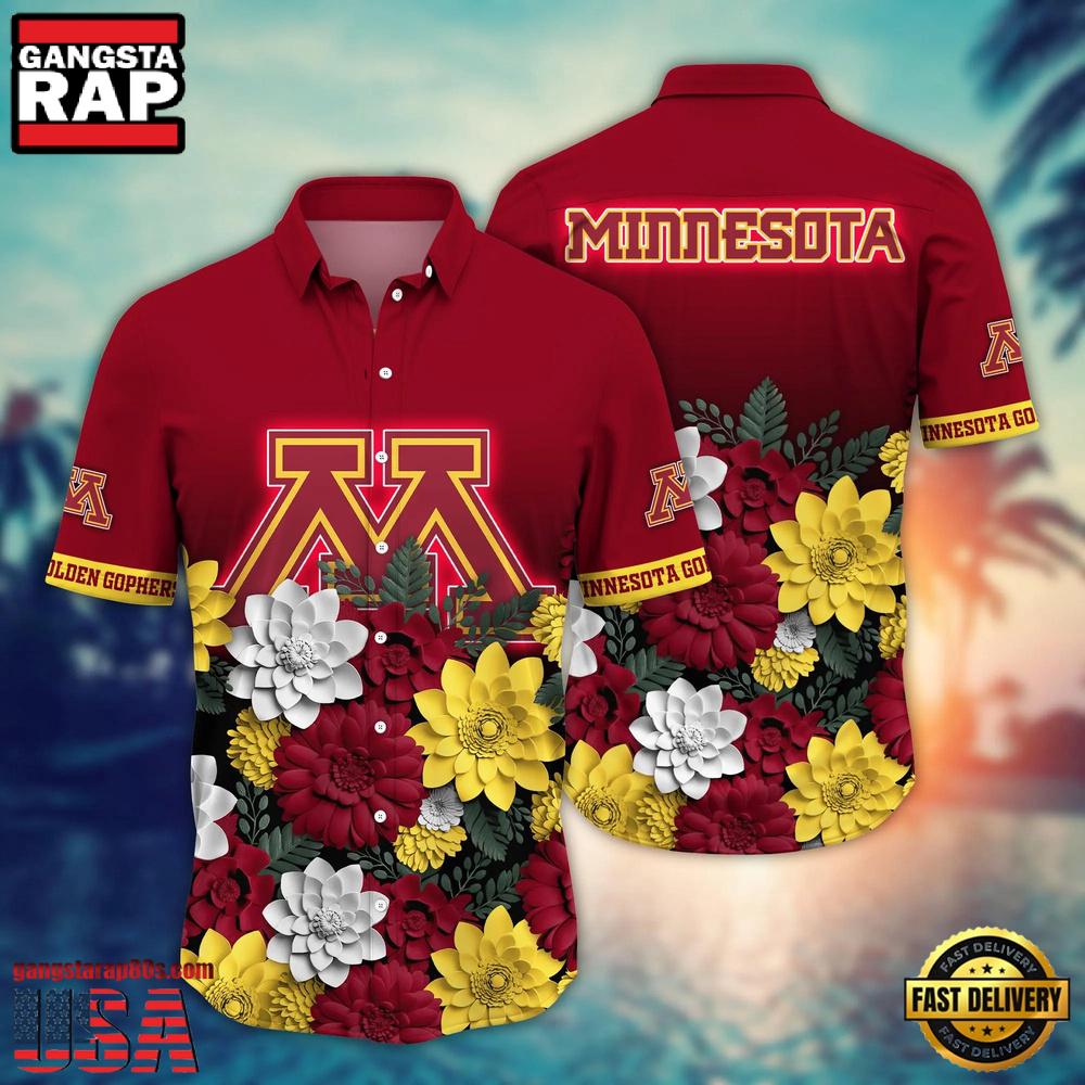 NCAA Minnesota Golden Gophers Flower Tropical Summer Beach Hawaiian Shirt