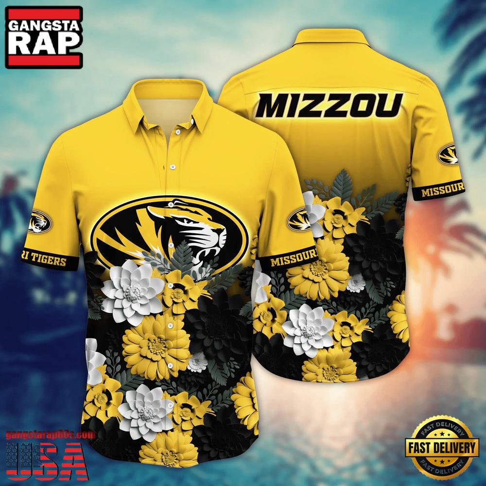 NCAA Missouri Tigers Flower Tropical Summer Beach Hawaiian Shirt