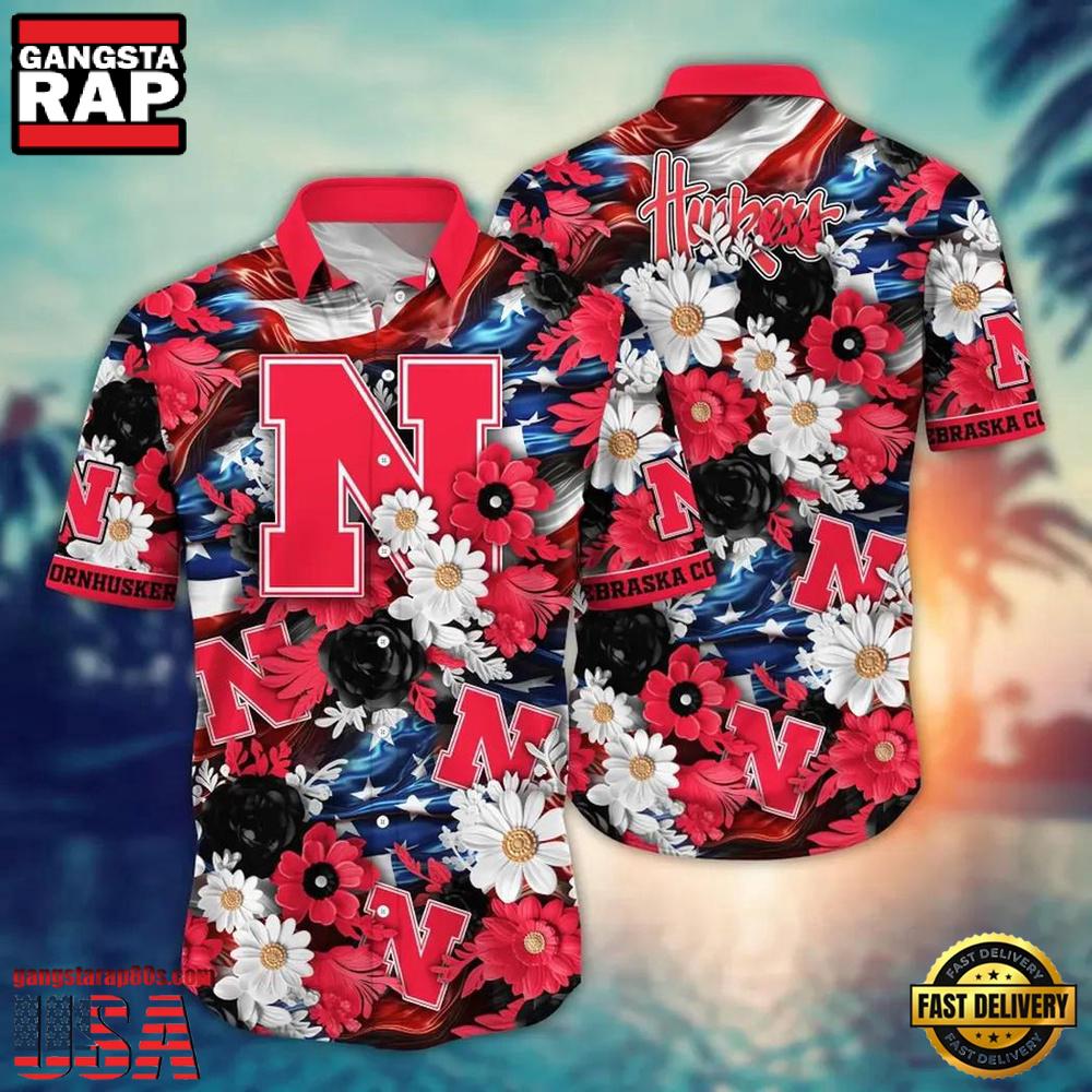 NCAA Nebraska Cornhuskers Flower Summer Hawaiian Shirt
