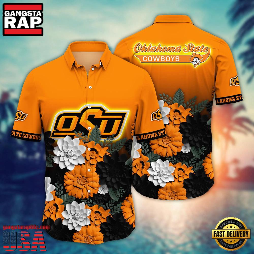 NCAA Oklahoma State Cowboys Flower Tropical Summer Beach Hawaiian Shirt