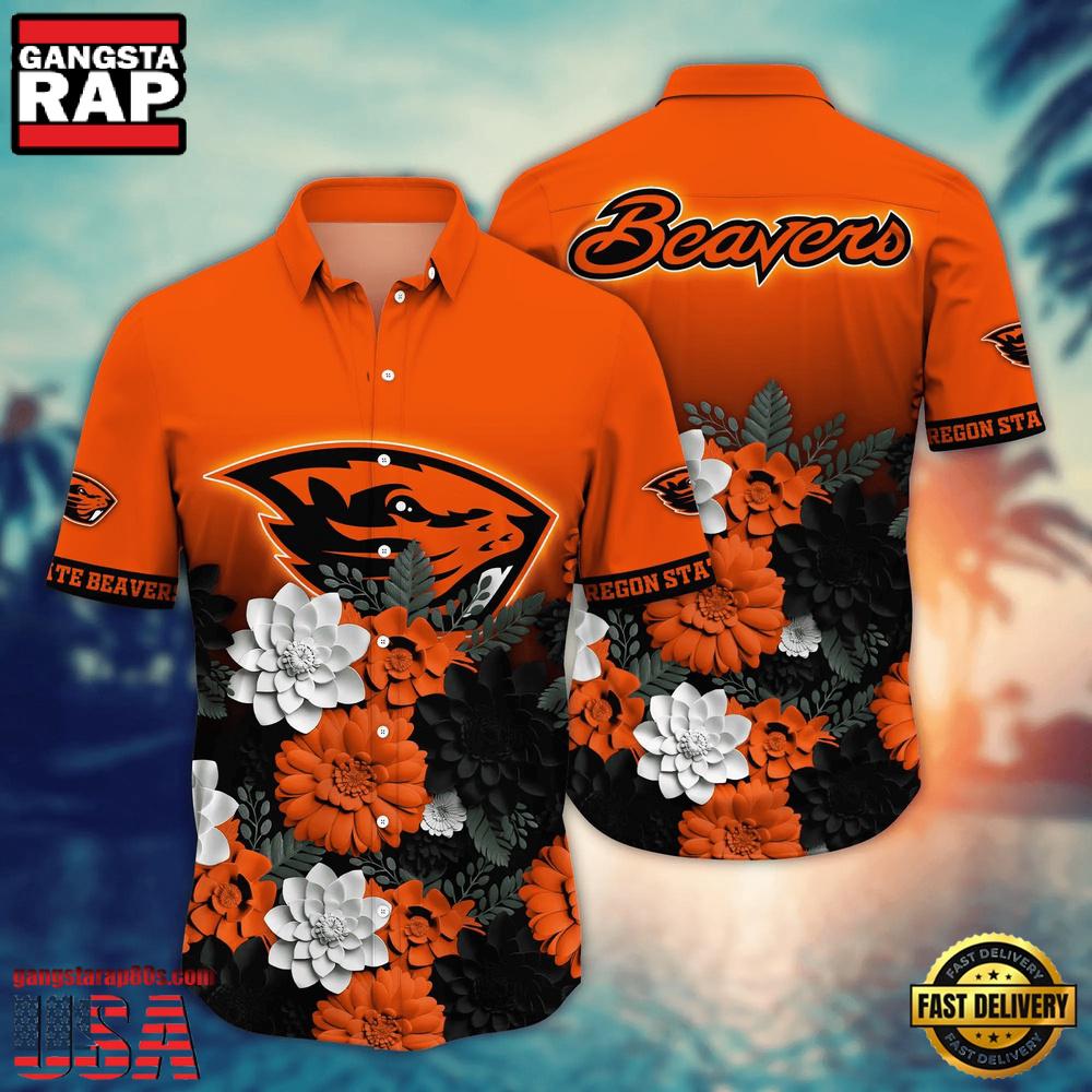 NCAA Oregon State Beavers Flower Tropical Summer Beach Hawaiian Shirt