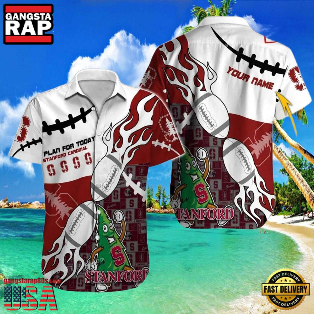 NCAA Stanford Cardinal Custom Name Aloha Hawaiian Shirt