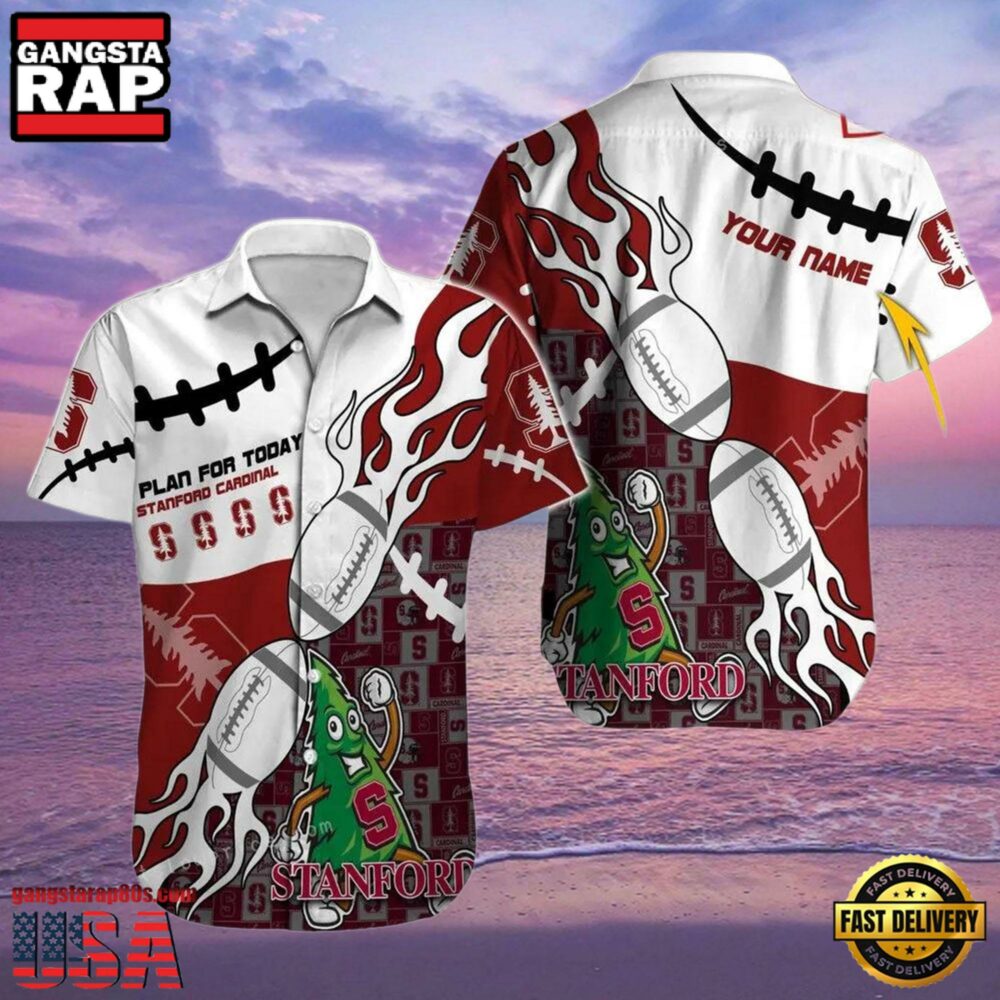 NCAA Stanford Cardinal Custom Name Aloha Hawaiian Shirt