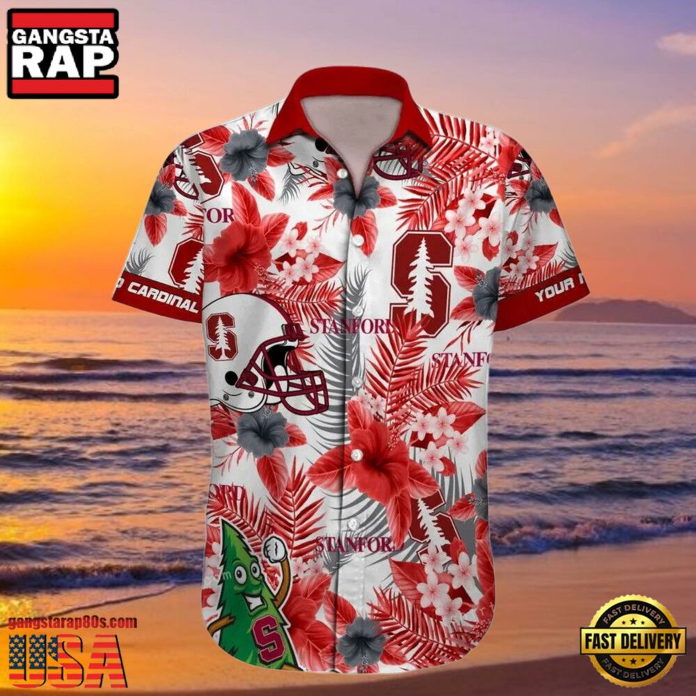 NCAA Stanford Cardinal Print Custom Name Aloha Hawaiian Shirt NCAA Stanford Cardinal Print Custom Name Aloha Hawaiian Shirt