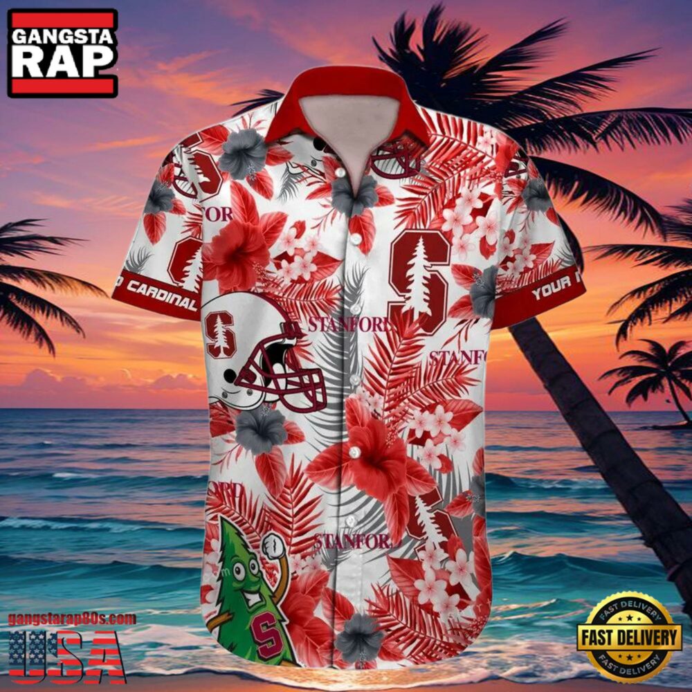 NCAA Stanford Cardinal Print Custom Name Aloha Hawaiian Shirt NCAA Stanford Cardinal Print Custom Name Aloha Hawaiian Shirt