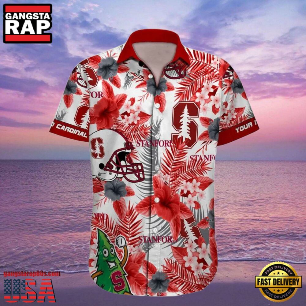 NCAA Stanford Cardinal Print Custom Name Aloha Hawaiian Shirt