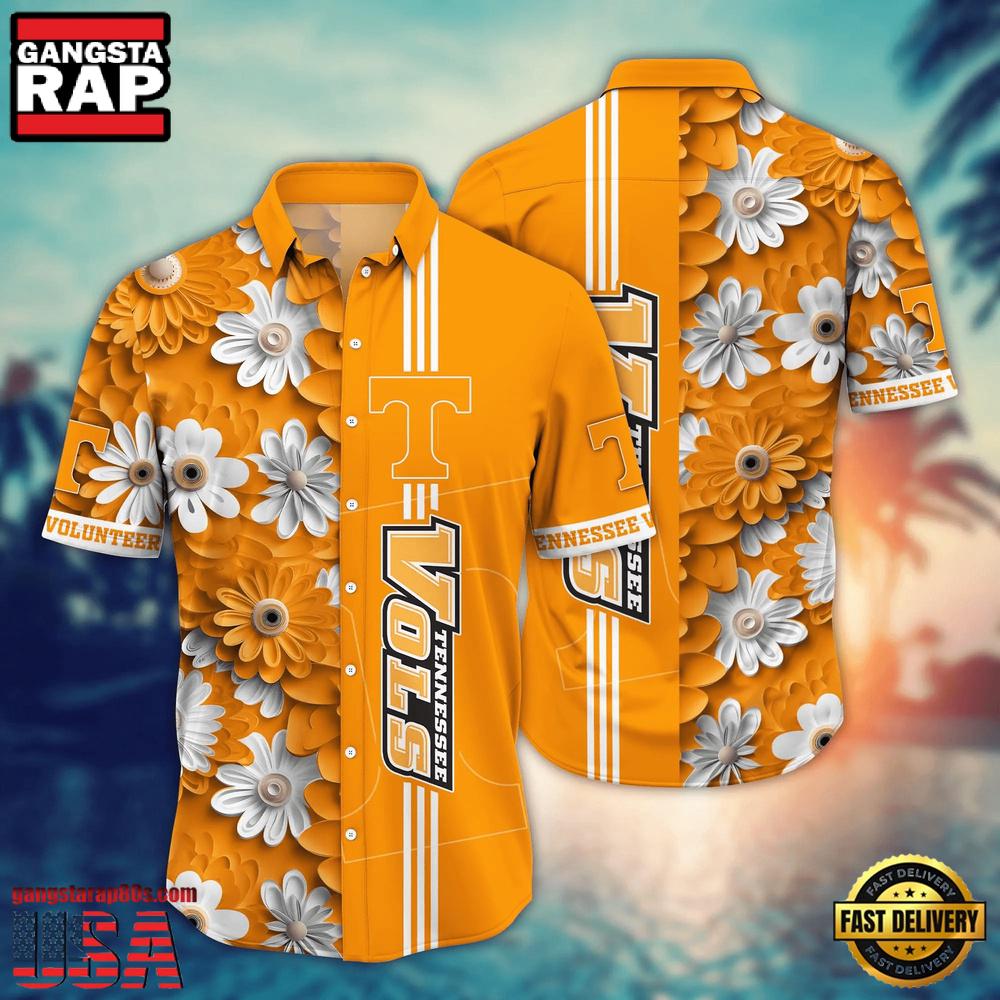 NCAA Tennessee Volunteers Flower Summer Aloha Button Hawaiian Shirt