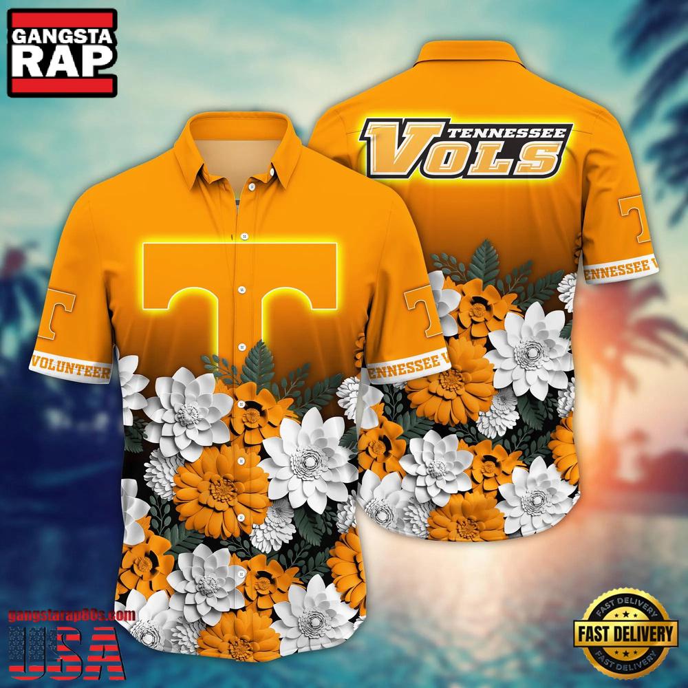 NCAA Tennessee Volunteers Flower Tropical Summer Beach Hawaiian Shirt