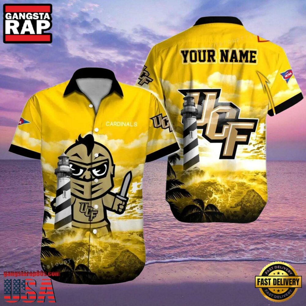 NCAA Ucf Knights 3D Print Custom Name Cheap Button Up Hawaiian Shirt