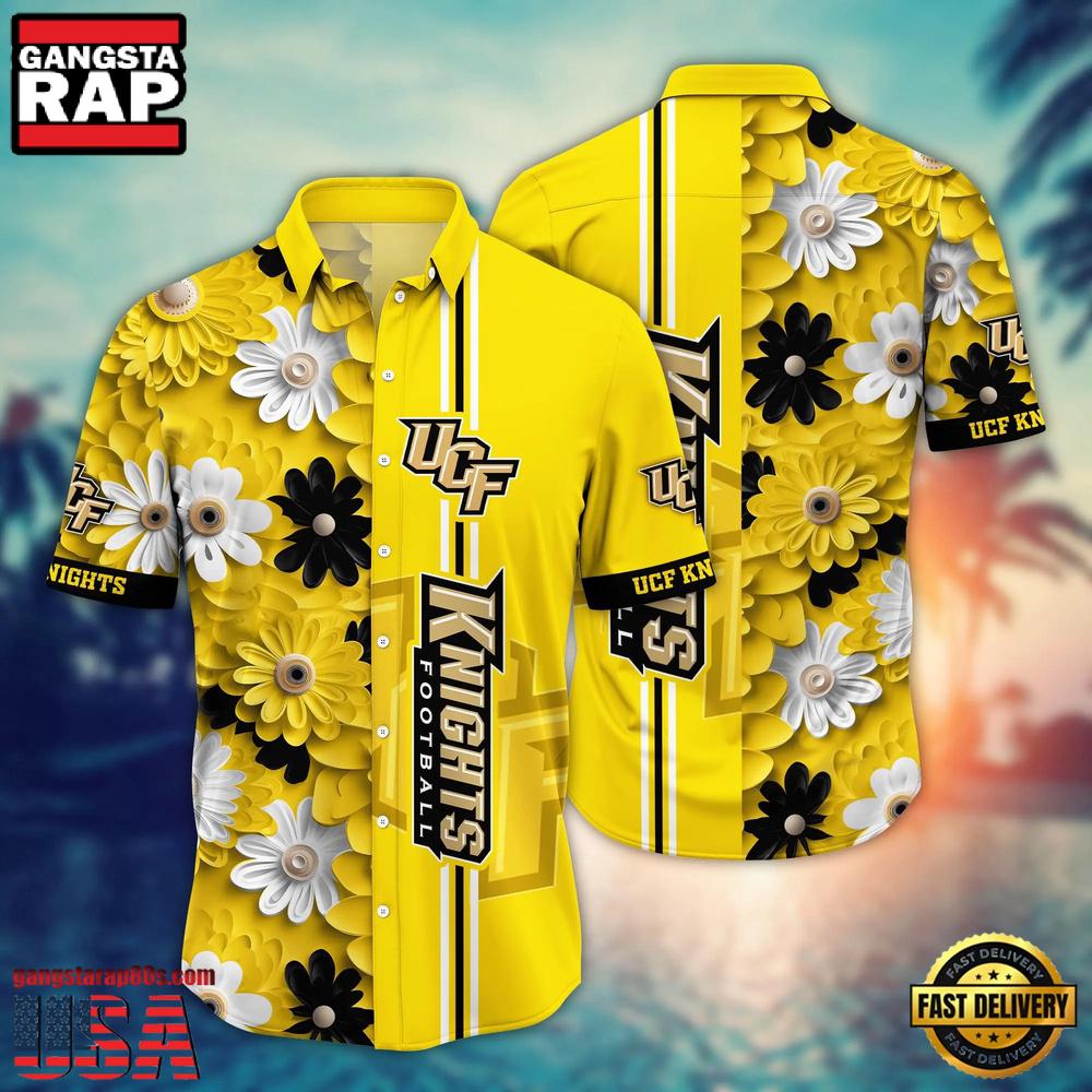 NCAA UCF Knights Flower Summer Aloha Button Hawaiian Shirt