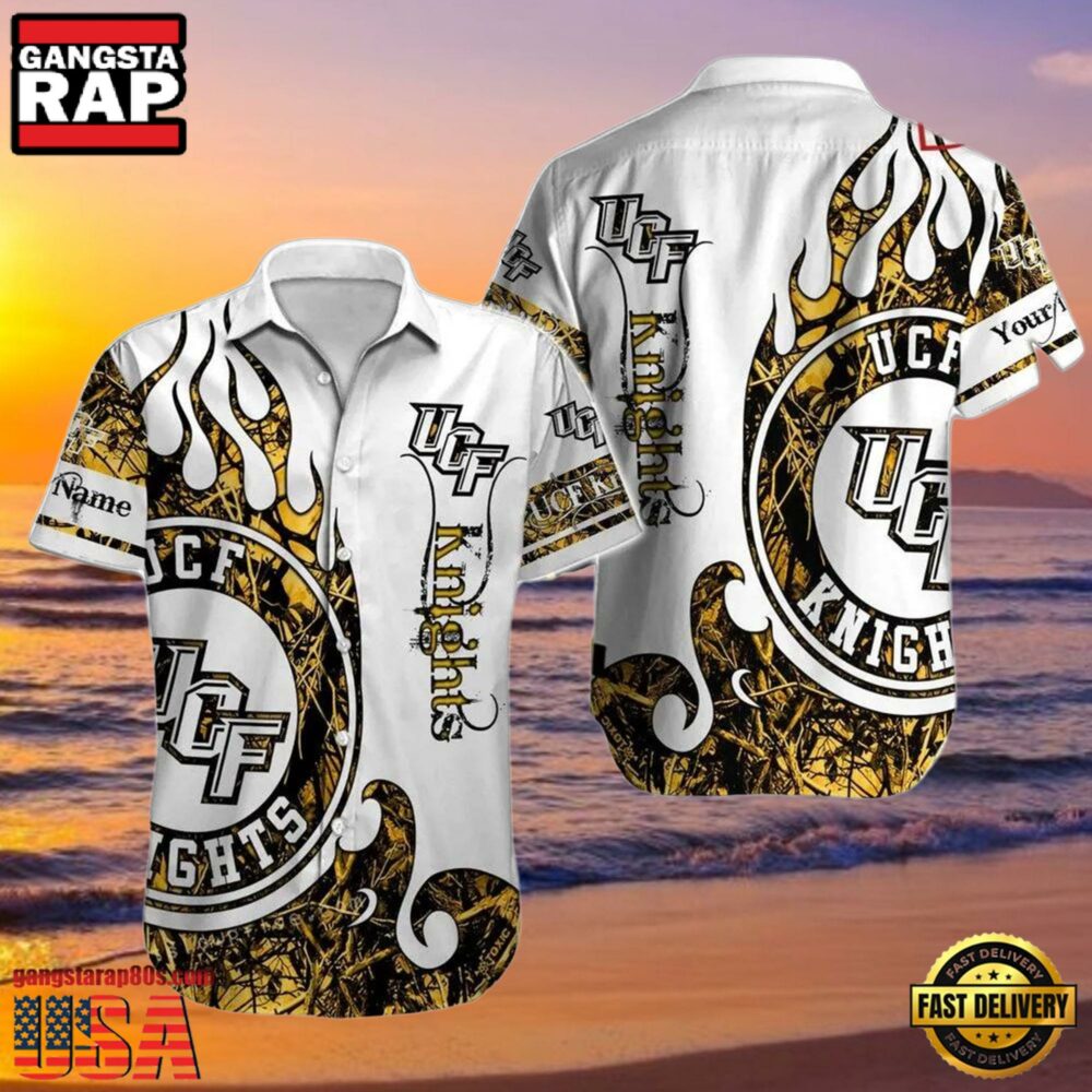 NCAA Ucf Knights Print Custom Name Cheap Hawaiian Shirt NCAA Ucf Knights Print Custom Name Cheap Hawaiian Shirt