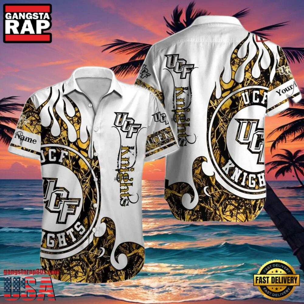 NCAA Ucf Knights Print Custom Name Cheap Hawaiian Shirt NCAA Ucf Knights Print Custom Name Cheap Hawaiian Shirt